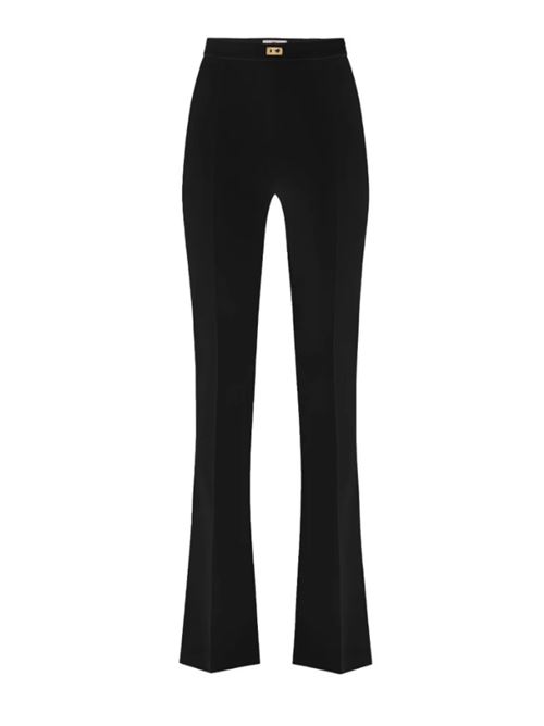 FLARED PANTS WITH LOGO PLATE ELISABETTA FRANCHI | PA07951E2110 nero